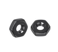 Kozelo 50pcs Hex Nuts - [#8-32] 304 Stainless Steel 18-8 (A2-70) Hardware Nuts for Mechanical Repair & Assembly, Standard Inch Coarse Thread Nut, Black Oxide Finish, Black