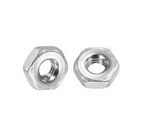 Kozelo 50pcs Hex Nuts - [M1.6-0.35] 304 Stainless Steel 18-8 (A2-70) Hardware Nuts for Mechanical Repair & Assembly, Standard Metric Coarse Thread Nut, Bright Finish, Silver