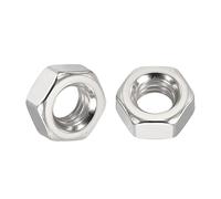 Kozelo 50pcs Hex Nuts - [M4-0.7] 304 Stainless Steel 18-8 (A2-70) Hardware Nuts for Mechanical Repair & Assembly, Standard Metric Coarse Thread Nut, Bright Finish, Silver