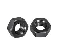 Kozelo 50pcs Hex Nuts - [M6-1] 304 Stainless Steel 18-8 (A2-70) Hardware Nuts for Mechanical Repair & Assembly, Standard Metric Coarse Thread Nut, Black Oxide Finish, Black