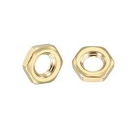 Kozelo 50pcs Hex Nuts - [M6-1] Brass Hardware Nuts for Mechanical Repair & Assembly, Electrical Fastening, Standard Metric Coarse Thread Nut, Yellow