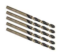 Kozelo 5PCS Twist Drill Bit - [4.2mm/0.17"] Titanium Nitride High-Speed Steel Round Shank Jobber Bit Set Black Gold for Metal Wood Plastic Steel Use, 40mm / 1.57" Blade Length