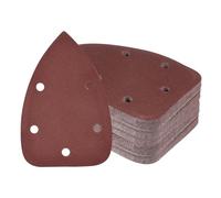 Kozelo 60pcs Mouse Sander Detail Sandpaper - [240 Grit, 3.5" x 5.5"] Triangle Hook and Loop Assorted Sanding Pads Sheet for Wood Furniture Polishing Use | 5 Hole, Aluminum Oxide