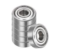 Kozelo 6pcs 6200-ZZ Deep Groove Ball Bearings - [10mm Bore x 30mm OD x 9mm Thickness] Double Metal Shielded P6 Bearings for Industrial Equipment, Carbon Steel, Z1