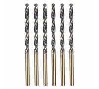 Kozelo 6pcs Drill Bit - [3mm Diameter] 4341 HSS Cutting Tool for Machining Soft Metal Woodworking Handicraft Use, 118° Cutting Angle Black and Gold