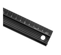 Kozelo Aluminium Precision Ruler - 60cm, 1mm, Black, Aluminium Alloy with Raised Baffle Construction