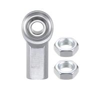 Kozelo ECF6 Rod End Joint Bearing - [3/8" Bore, 3/8-24 UNF Left Hand Thread] Female Rod End with Jam Nuts, 45# Carbon Steel