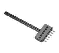 Kozelo Leather Prong Punch Tool [6mm] 6 Steel Prong Row Round Lacing Stitching Punch DIY Diamond Lacing Stitching Chisel for Leather Craft Shoes Use,126mm Length