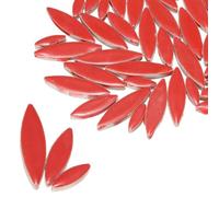Kozelo Petal Mosaic Tiles Ceramic Tiles, Leaf Mosaic Pieces Red 1Set