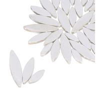 Kozelo Petal Mosaic Tiles Ceramic Tiles, Leaf Mosaic Pieces White 1Set