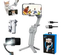 Kozenix Gimbal UK - 3-Axis Anti-Shake, Multiple Shooting Modes (Pan Follow/Inception/Timelapse), 12H Battery, 320g Foldable, Fits 4.7-6.7" Phones/Action Cams, 24-Month Warranty