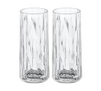 Koziol Club No. 3 long drink glass plastic 25 cl 2-pack Crystal clear