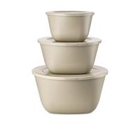 Koziol Connect Stockholm bowl with lid set of 3 Natural desert sand