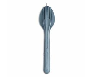Koziol Cutlery Set 3 pcs Klikk, to-Go Cutlery, Plastic, Nature Flower Blue