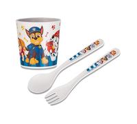 Koziol Easy Eater Set Paw Patrol Learning to Eat Plate with Cube | From 6 Months | Playful Learning to Eat | with Compartment Dividers, Shatterproof, Food-Safe, Dishwasher Safe (Cup + Cutlery Set)