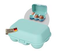 Koziol EGGS TO GO MINI Egg Box for 6 Eggs, Transport Box, Storage Box, Biocircular Plastic, Stackable, Dishwasher Safe, Kitchen, Household, Camping (Sweet Green)