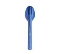 Koziol KLIKK Cutlery Set 3-Piece | Spoon, Fork, Knife | for Travel, Interlockable, Lightweight | Biocircular Plastic, Dishwasher Safe | Lunch To Go, Travel, Picnic (Strong Blue)