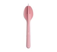 Koziol KLIKK Cutlery Set 3-Piece | Spoon, Fork, Knife | for Travel, Interlockable, Lightweight | Biocircular Plastic, Dishwasher Safe | Lunch To Go, Travel, Picnic (Sweet Pink)