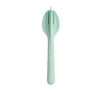 Koziol KLIKK Cutlery Set 3-Piece | Spoon, Fork, Knife | for Travel, Interlockable, Lightweight | Biocircular Plastic, Dishwasher Safe | Lunch To Go, Travel, Picnic (Sweet Green)