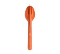 Koziol KLIKK Cutlery Set 3-Piece | Spoon, Fork, Knife | for Travel, Interlockable, Lightweight | Biocircular Plastic, Dishwasher Safe | Lunch To Go, Travel, Picnic (Strong Coral)