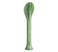 Koziol KLIKK POCKET 4036703 Cutlery Set 3-Piece Natural Leaf Green