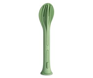 Koziol KLIKK POCKET 4036703 Cutlery Set 3-Piece Natural Leaf Green