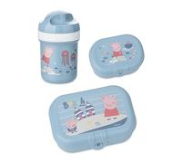 Koziol Peppa Pig Waves To Go Lunch Box Set + Drinking Bottle 200 ml | for Children from 6 Months | Biocircular Plastic, Shatterproof, Dishwasher Safe | School, Nursery, Nursery, Travel