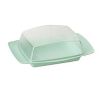Koziol RIO Butter Dish for 250 g Butter, with Lid, for Storage & Serving, Biocircular Plastic, Shatterproof, Dishwasher Safe, Set Table, Kitchen (Sweet Green)