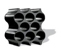 Koziol SET-UP Bottle Rack/Wine Rack, one set of 4 pieces, modular, solid black