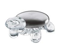koziol stainless steel soap with holder Amanda, thermopolastic, transparent clear, 6.2 x 10 x 4.7 cm