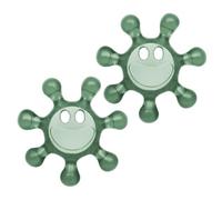 Koziol SUNNY Bottle Opener, Set of 2, for Plastic Caps, Screw Cap Opener, Shatterproof Plastic, Dishwasher Safe, Ideal for Children and Seniors (Transparent Eucalyptus Green)