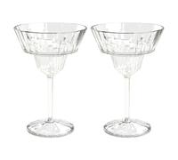 Koziol Superglas Club No. 16, Set of 2, 250ml Margarita Glasses, Crystal-Clear Plastic, Luxurious, Unbreakable & Reusable, Ideal for Parties, Camping & Outdoor Use