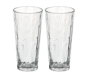Koziol Superglas Club No. 19, Set of 2, 250ml, Drinking & Cocktail Glasses, Crystal-Clear Plastic, Luxurious, Unbreakable & Reusable, Ideal for Parties, Camping & Outdoor Use