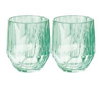 Koziol Superglas Club No. 24 2 Pack 400ml Red Wine Tumbler Crystal Clear Plastic Glass Luxury Unbreakable Reusable Party Camping Set of 2 (Transparent Jade)