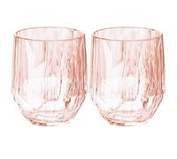 Koziol Superglas Club No. 24 2 Pack 400ml Red Wine Tumbler Crystal Clear Plastic Glass Luxury Unbreakable Reusable Party Camping Set of 2 (Transparent Rose Quartz)