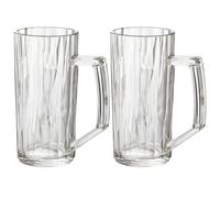 Koziol Superglas Club No. 25 2 Pack 300ml Crystal Clear Plastic Beer Glass Luxury Unbreakable Reusable Party Camping Set of 2