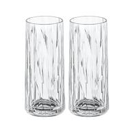 Koziol Superglas Club No. 3, Set of 2, 250 ml, Cocktail Glass Made of Crystal-Clear Plastic, Luxurious, Unbreakable, Reusable, for Parties and Camping