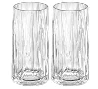 Koziol Superglas Club No. 8, Set of 2 Long Drink Glasses 300ml, Crystal-Clear Plastic Tumblers, Luxurious, Unbreakable & Reusable, Ideal for Cocktails, Soft Drinks & Outdoor Use