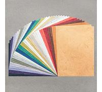Kozo Studio - Assorted A4 Earth-Tone Mulberry Paper Set (40 Sheets) | Premium Decorative Paper for Scrapbooking, Card Making, Collage, Mixed Media Crafts, and DIY Projects