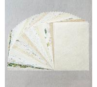 Kozo Studio - Natural Inclusion Mulberry A4 Paper Pack (40 Sheets, 20 Designs) | Premium Decorative Paper for Scrapbooking, Card Making, Collage, Mixed Media Crafts, and DIY Projects