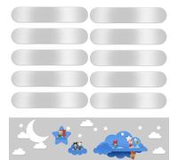 KOZOY 15*2cm Square Metal Plate for Clay Figures, 10 Pieces, Self-Adhesive, Ultra-Slim, Compatible with TV Stand, Silver, Metallic