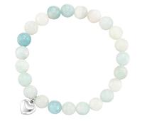 KOZOY Anxiety Bracelet for Teen Girls, Natural Stone Healing Bracelet for Women, Elastic Crystal Relief Gemstone with Heart Charm & Inspirational Message Card for Birthday, Christmas, Mother’s Day