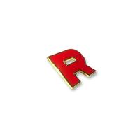 KOZUKI Team Rocket Pin: Red Enamel Gaming Pin, Modern Style, Jessie and James, Initial R, Trainer, Villains, 1.1 x 1.2 x 0.2 inches, 1.1 inches x 1.2 inches x 0.2 inches, Zinc, zinc