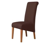 Kozuoan XL Size Chair Covers for Dining Chairs, spandex dining chair covers, detachable and washable,Brown, Pack of 6