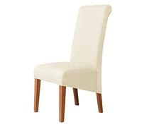 Kozuoan XL Size Chair Covers for Dining Chairs, spandex dining chair covers, detachable and washable (cream, Pack of 6)
