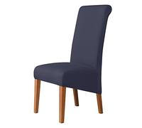 Kozuoan XL Size Chair Covers for Dining Chairs, spandex dining chair covers, detachable and washable, Navy, Pack of 6
