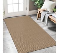 KOZYFLY Boho Rugs for Entryway 3x5 ft Washable Area Rug Non Slip Rubber Backed Entry Rug Woven Indoor Door Mat Cotton Kitchen Rugs Floor Carpet for Entryway, Foyer, Backdoor, Tan/Orange/Brown