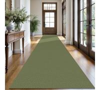 KOZYFLY Extra Long Runners for Hallways 3x16 ft Washable Kitchen Runner Non Slip Rubber Backed Hallway Rug Cotton Entryway Runner Rug Floor Carpet for Indoor Hall, Kitchen, Bright Green/Earthy Green