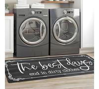 KOZYFLY Laundry Room Rug Runner 20"x60" Non Slip Kitchen Rugs Washable Laundry Room Mat Waterproof Mudroom Floor Carpet Runner Farmhouse Decor, 1.7x5ft, Dark Grey, The Best Days