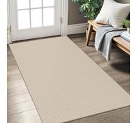 KOZYFLY Rugs for Entryway 3x5 ft Washable Area Rug Non Slip Rubber Backed Entry Rug Woven Indoor Door Mat Cotton Kitchen Rugs Floor Carpet for Entryway, Foyer, Backdoor, Ivory/Khaki
